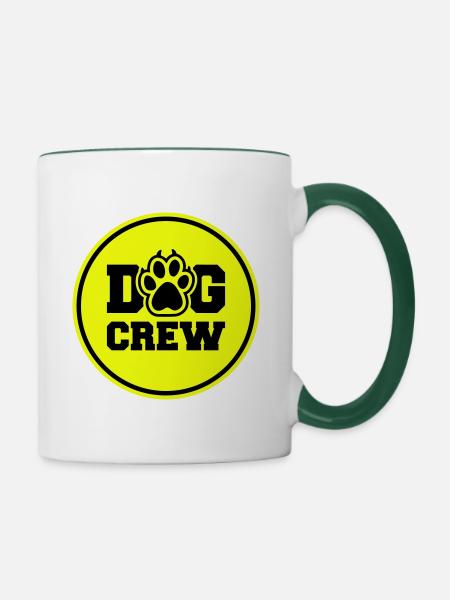 Dog Crew - Tasse zweifarbig - Weiß/Dunkelgrün