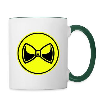 Nœud papillon Gentleman - Mug contrasté - blanc/vert foncé - Droite