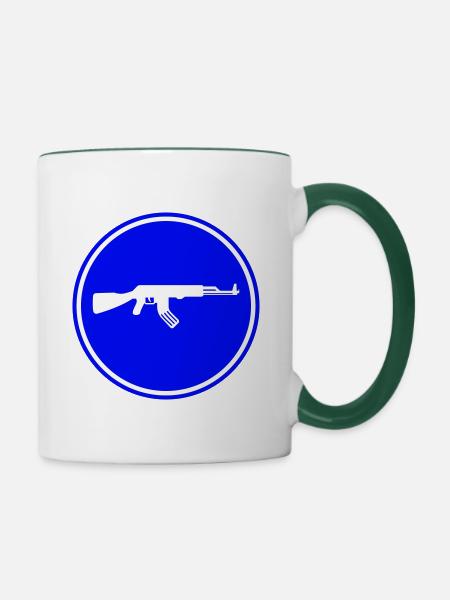 Gewehr icon symbol - Tasse zweifarbig - Weiß/Dunkelgrün