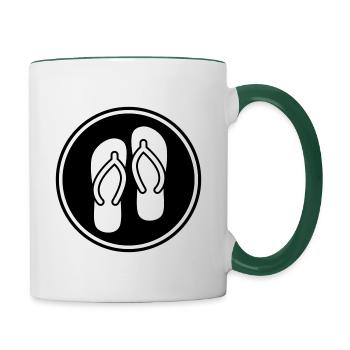 Flip-flops icon - Contrasting Mug - white/dark green - Right