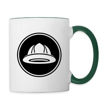Firefighter's helmet - Contrasting Mug - white/dark green - Right