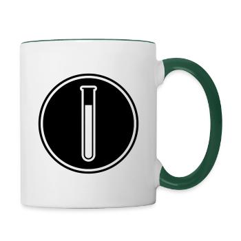 Test Tube Icon - Contrasting Mug - white/dark green - Right