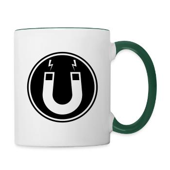 Hufeisen magnet - Tasse zweifarbig - Weiß/Dunkelgrün - Rechts