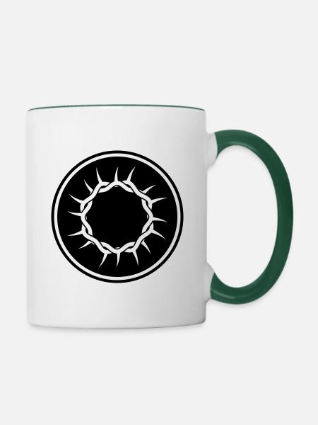 Dornenkrone - Tasse zweifarbig - Weiß/Dunkelgrün