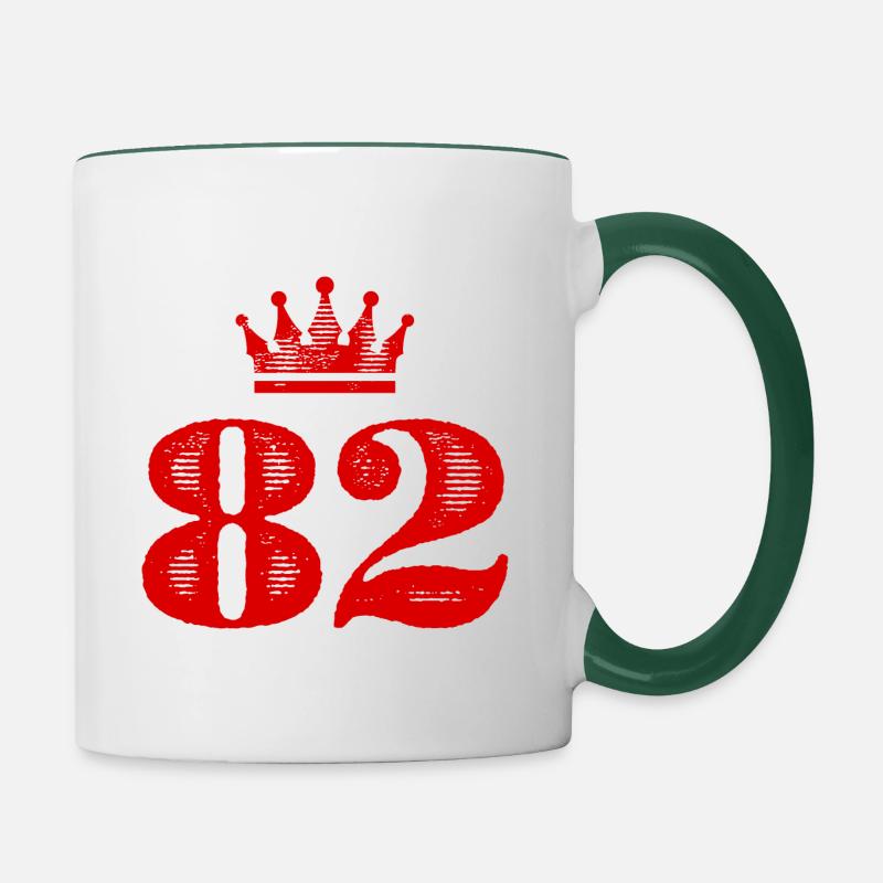 82 Couronne numérique - Mug contrasté - blanc/vert foncé