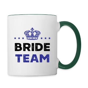 Bride Team - Tasse zweifarbig - Weiß/Dunkelgrün - Rechts