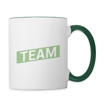 Équipe de la mariée - Mug contrasté - blanc/vert foncé - Droite
