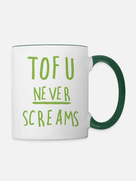 tofu - Tasse zweifarbig - Weiß/Dunkelgrün