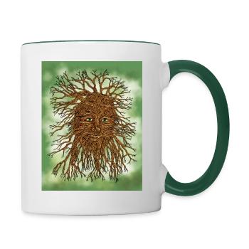 Green Man - Contrasting Mug - white/dark green - Right