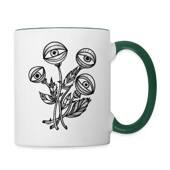 Eye plant - Contrasting Mug - white/dark green - Right