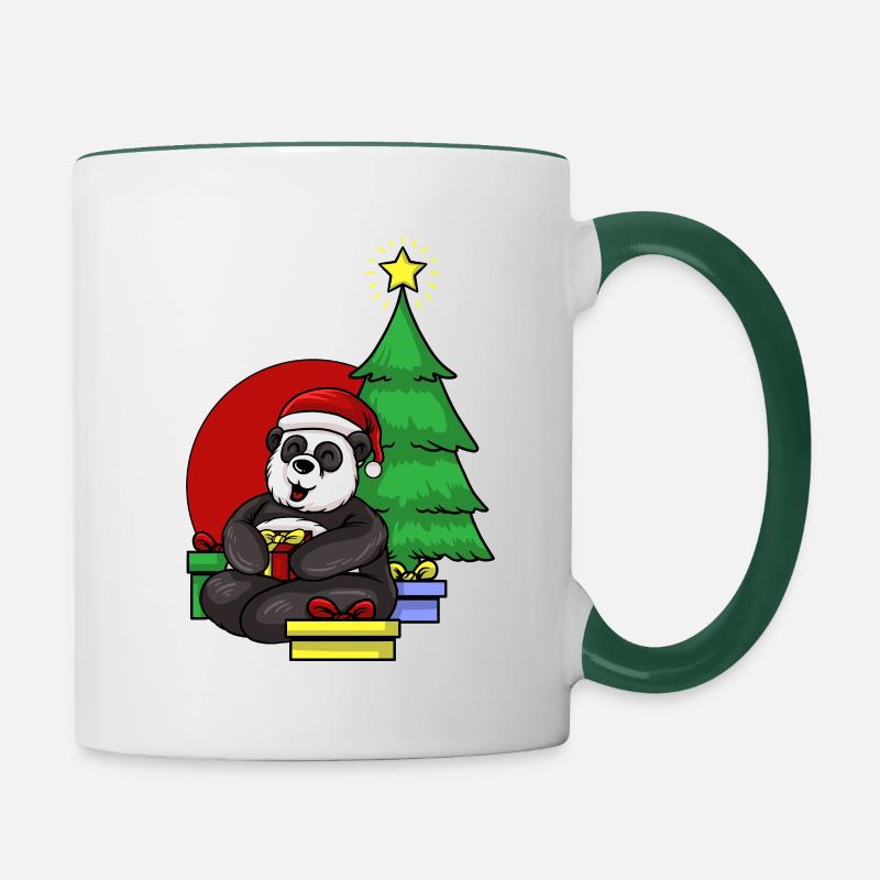 PANDA NOËL 3 - Mug contrasté - blanc/vert foncé
