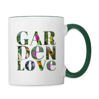 GardenLove - Tasse zweifarbig - Weiß/Dunkelgrün - Rechts