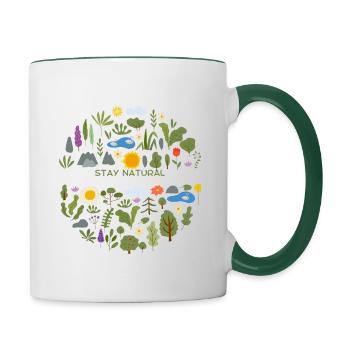 Stay natural - Mug contrasté - blanc/vert foncé - Droite
