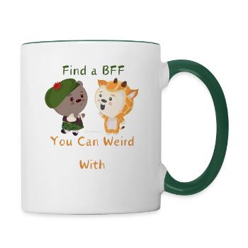 Giraffe and Scot shirts BFF - Contrasting Mug - white/dark green - Right