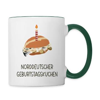 North German Birthday Cake - Contrasting Mug - white/dark green - Right