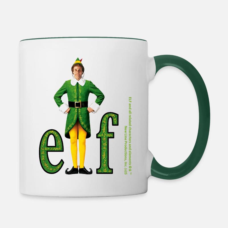 Buddy The Elf – ELF Design With Buddy - Contrasting Mug - white/dark green