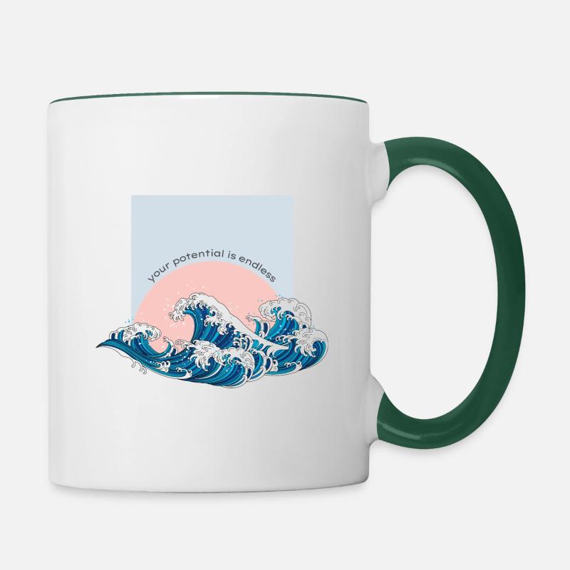 your potential is endless - Contrasting Mug - white/dark green