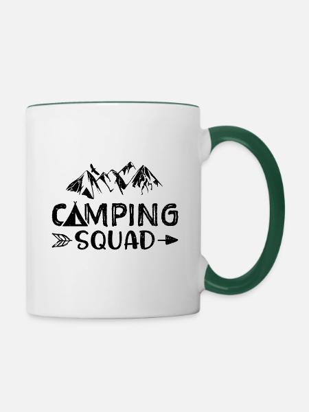 Camping Squad - Camping - Tasse zweifarbig - Weiß/Dunkelgrün