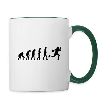American Football Evolution - American Football - Tasse zweifarbig - Weiß/Dunkelgrün - Rechts