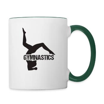 Acrobatics gymnastics - Contrasting Mug - white/dark green - Right