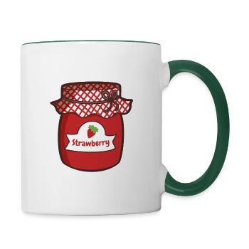 Confiture de fraise - Mug contrasté - blanc/vert foncé - Droite