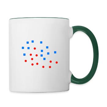too legit to overfit Datenwissenschaft Geschenk - Tasse zweifarbig - Weiß/Dunkelgrün - Rechts