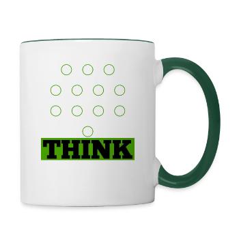 Artificial intelligence think deeper gift - Contrasting Mug - white/dark green - Right