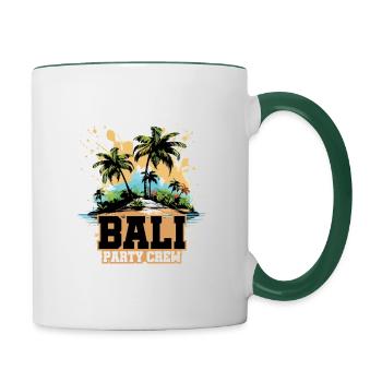 Bali Party Crew Urlaub - Tasse zweifarbig - Weiß/Dunkelgrün - Rechts