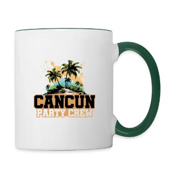 Vacances de l’équipage de fête à Cancun - Mug contrasté - blanc/vert foncé - Droite
