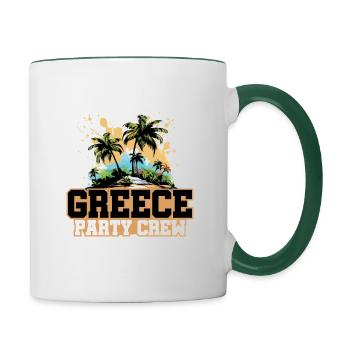 Greece Party Crew Holidays - Contrasting Mug - white/dark green - Right