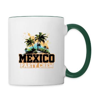 Vacances de l’équipage de la fête au Mexique - Mug contrasté - blanc/vert foncé - Droite