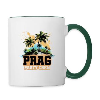 Vacances de l’équipage de la fête à Prague - Mug contrasté - blanc/vert foncé - Droite