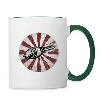 Smoking bomb - Tasse zweifarbig - Weiß/Dunkelgrün - Rechts