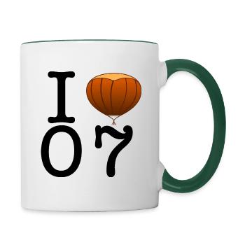I <3 07 - Tasse zweifarbig - Weiß/Dunkelgrün - Rechts