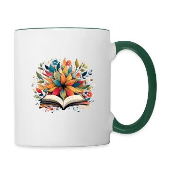 Circle of Beech Flowers - Contrasting Mug - white/dark green - Right