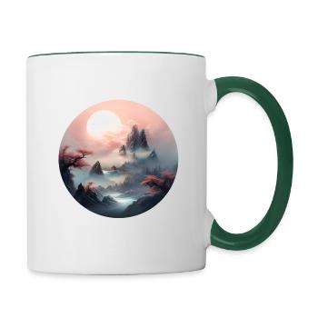 Mystical Peaks - Contrasting Mug - white/dark green - Right