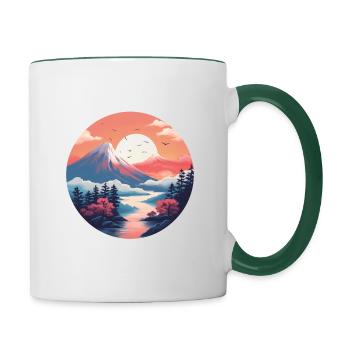 Zen-Gebirge - Tasse zweifarbig - Weiß/Dunkelgrün - Rechts