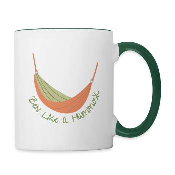 Zen Like a Hammock - Contrasting Mug - white/dark green - Right