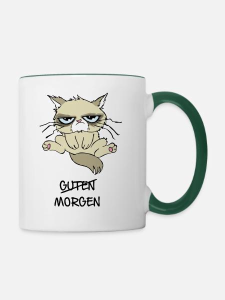 guten morgen - Tasse zweifarbig - Weiß/Dunkelgrün