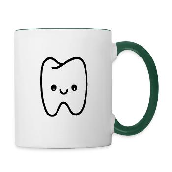 Cuddly tooth - Contrasting Mug - white/dark green - Right