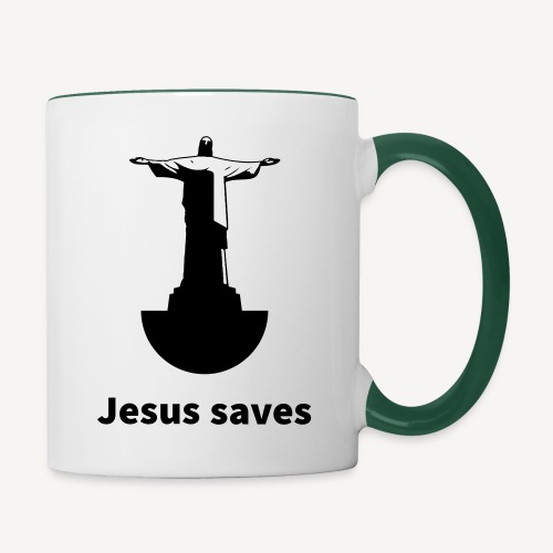 JESUS SAVES - Contrasting Mug