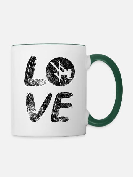 Pole dance love - Tasse zweifarbig - Weiß/Dunkelgrün