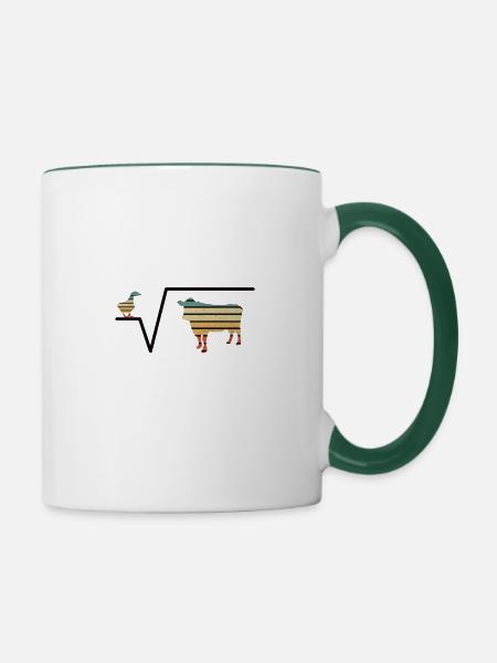 N-te Wurzel Aus Q Ente Wurzel Kuh - Tasse zweifarbig - Weiß/Dunkelgrün