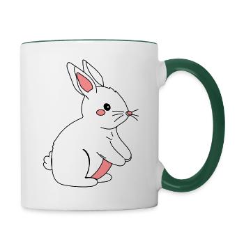 Rabbit - Contrasting Mug - white/dark green - Right