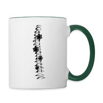 Scoliose Florale Spinal Fusion Noir - Mug contrasté - blanc/vert foncé - Droite