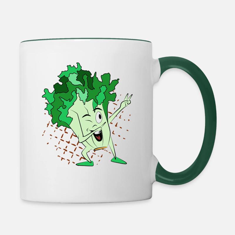 Andy l’Endive - Mug contrasté - blanc/vert foncé