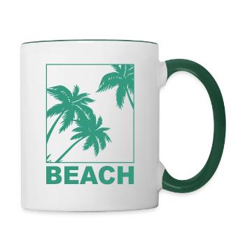 Beach Palms - Contrasting Mug - white/dark green - Right