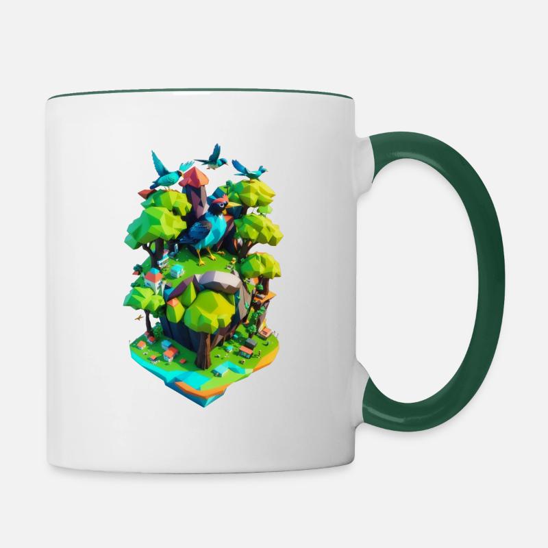 Terre durable - Mug contrasté - blanc/vert foncé