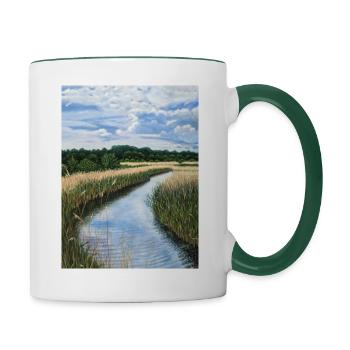 Park in summer - Contrasting Mug - white/dark green - Right