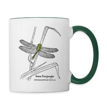 Vierge de la rivière Verte - Mug contrasté - blanc/vert foncé - Droite